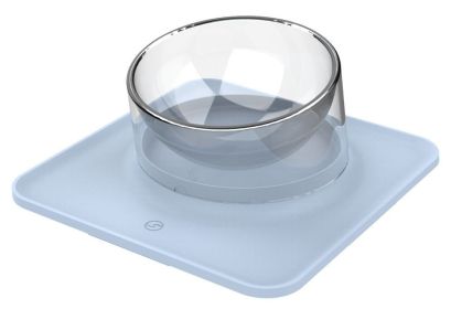 Pet Life 'Surface' Anti-Skid and Anti-Spill Curved and Clear Removable Pet Bowl (Color: Blue)