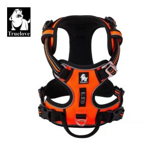 Truelove Pet Explosion-proof Dog Harness Camouflage Reflective Nylon Special Edition and Upgrade Version Easy to Adjust TLH5653 (Color: Orange, size: L)