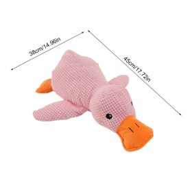 The Mellow Dog Calming Duck Cute No Stuffing Duck with Soft Squeaker Wild GooseChew Toy Cleaning Teeth (Color: Pink)