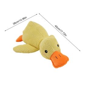 The Mellow Dog Calming Duck Cute No Stuffing Duck with Soft Squeaker Wild GooseChew Toy Cleaning Teeth (Color: Yellow)